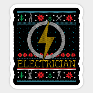 Funny Electrician Ugly Christmas Xmas Gifts Sticker